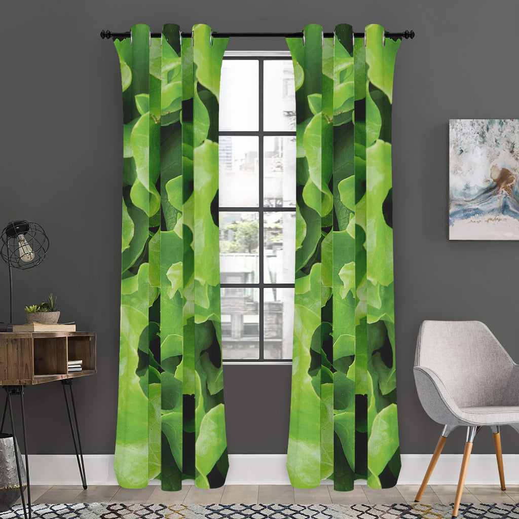 Fresh Lettuce Leaves Print Curtain