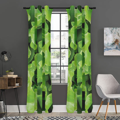 Fresh Lettuce Leaves Print Curtain