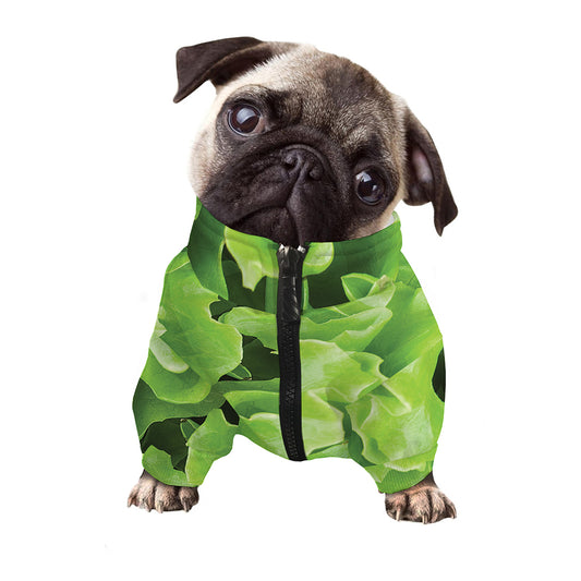 Fresh Lettuce Leaves Print Dog Zip Up Jacket