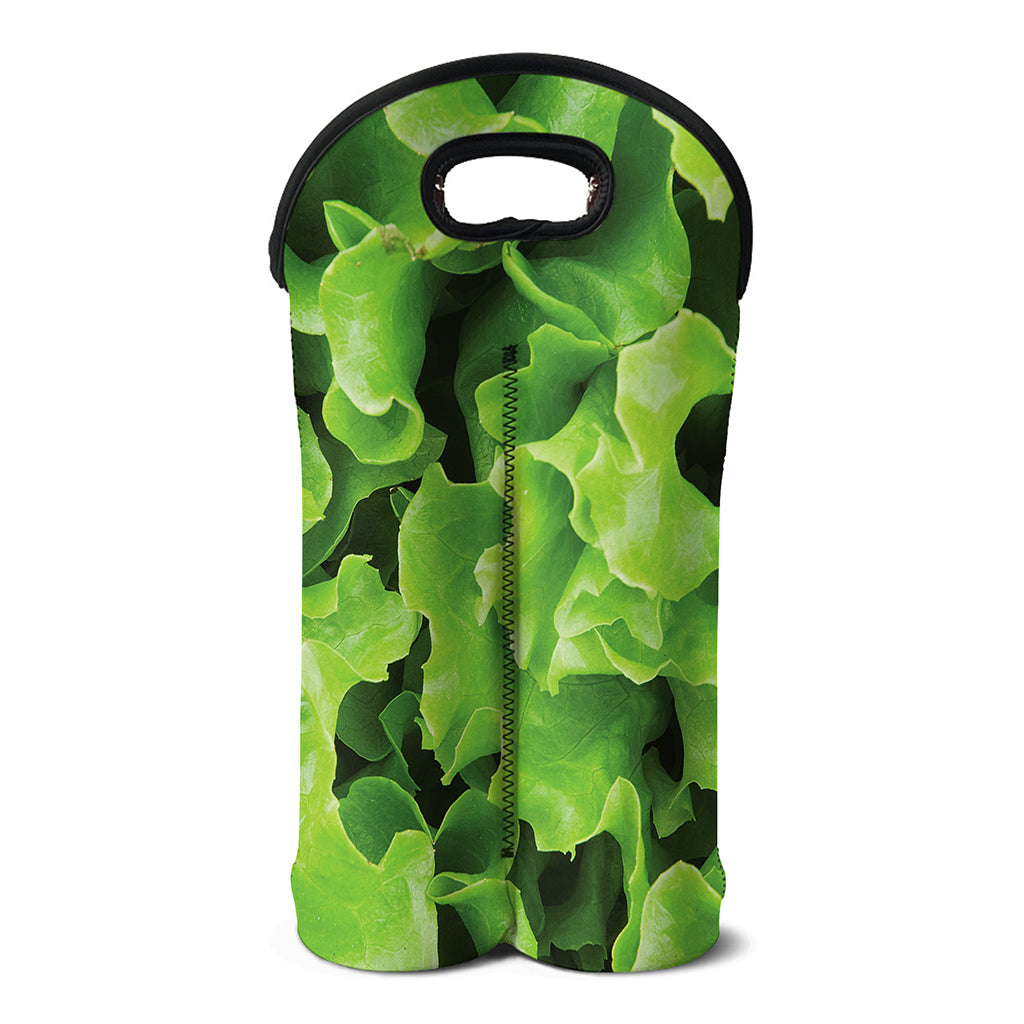 Fresh Lettuce Leaves Print Double Neoprene Wine Tote