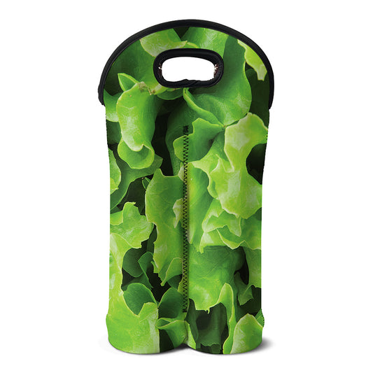 Fresh Lettuce Leaves Print Double Neoprene Wine Tote