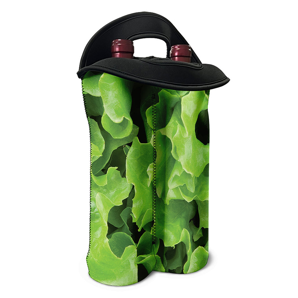 Fresh Lettuce Leaves Print Double Neoprene Wine Tote