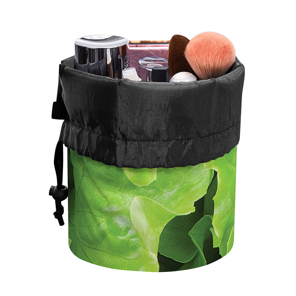 Fresh Lettuce Leaves Print Drawstring Makeup Bag