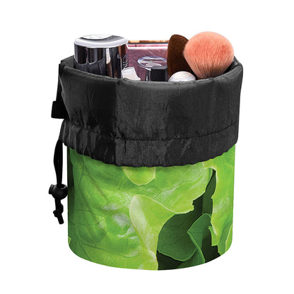 Fresh Lettuce Leaves Print Drawstring Makeup Bag