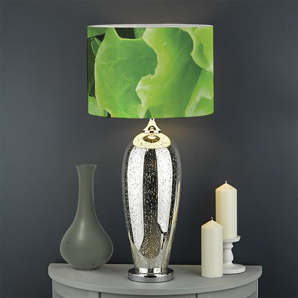 Fresh Lettuce Leaves Print Drum Lamp Shade