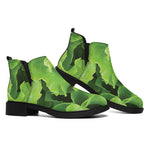 Fresh Lettuce Leaves Print Flat Ankle Boots