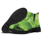 Fresh Lettuce Leaves Print Flat Ankle Boots