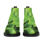 Fresh Lettuce Leaves Print Flat Ankle Boots