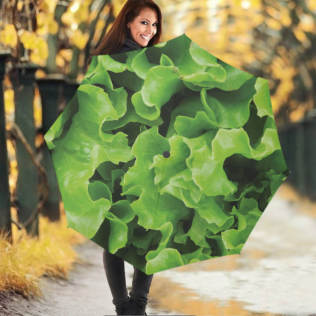 Fresh Lettuce Leaves Print Foldable Umbrella