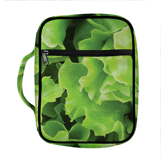 Fresh Lettuce Leaves Print Front Pocket Bible Bag