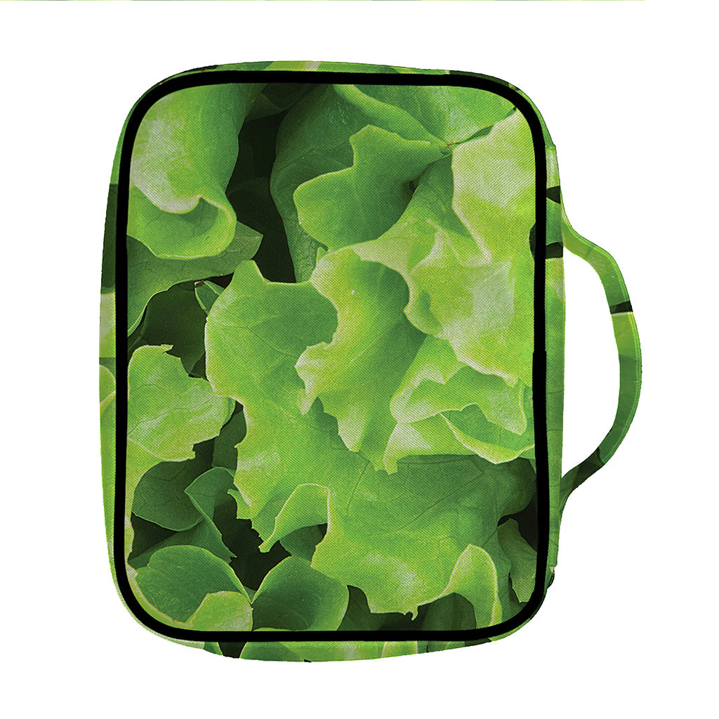 Fresh Lettuce Leaves Print Front Pocket Bible Bag