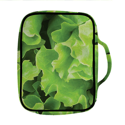Fresh Lettuce Leaves Print Front Pocket Bible Bag