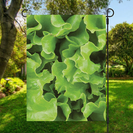 Fresh Lettuce Leaves Print Garden Flag