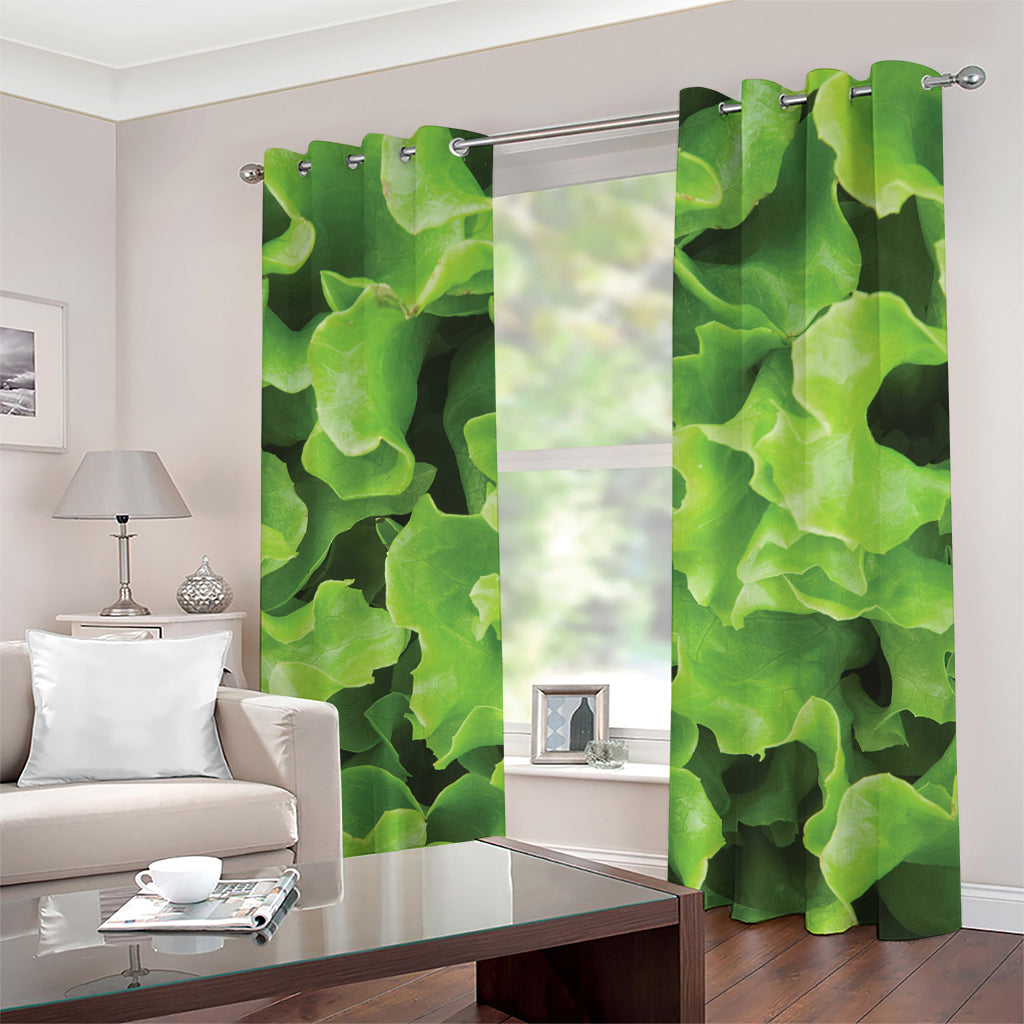 Fresh Lettuce Leaves Print Grommet Curtains