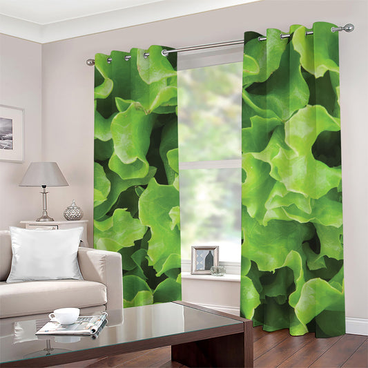 Fresh Lettuce Leaves Print Grommet Curtains