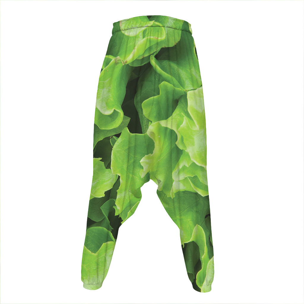 Fresh Lettuce Leaves Print Hammer Pants