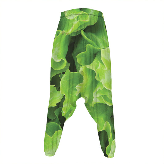 Fresh Lettuce Leaves Print Hammer Pants