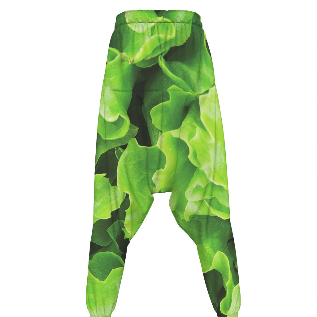 Fresh Lettuce Leaves Print Hammer Pants