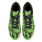 Fresh Lettuce Leaves Print High Top Leather Sneakers