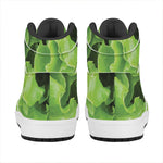 Fresh Lettuce Leaves Print High Top Leather Sneakers