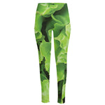 Fresh Lettuce Leaves Print High-Waisted Pocket Leggings