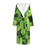 Fresh Lettuce Leaves Print Hooded Bathrobe
