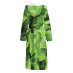 Fresh Lettuce Leaves Print Hooded Bathrobe