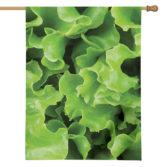 Fresh Lettuce Leaves Print House Flag