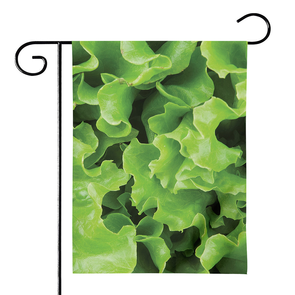 Fresh Lettuce Leaves Print House Flag
