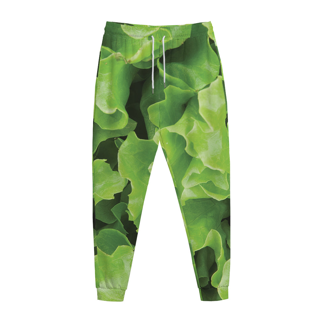 Fresh Lettuce Leaves Print Jogger Pants