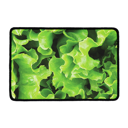 Fresh Lettuce Leaves Print Kitchen Mat