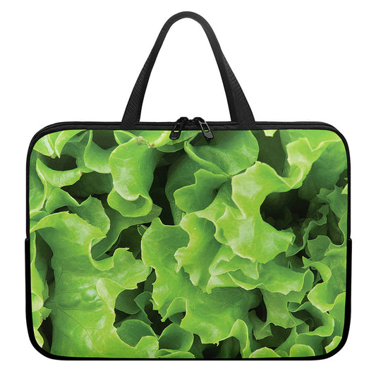 Fresh Lettuce Leaves Print Laptop Sleeve With Handle