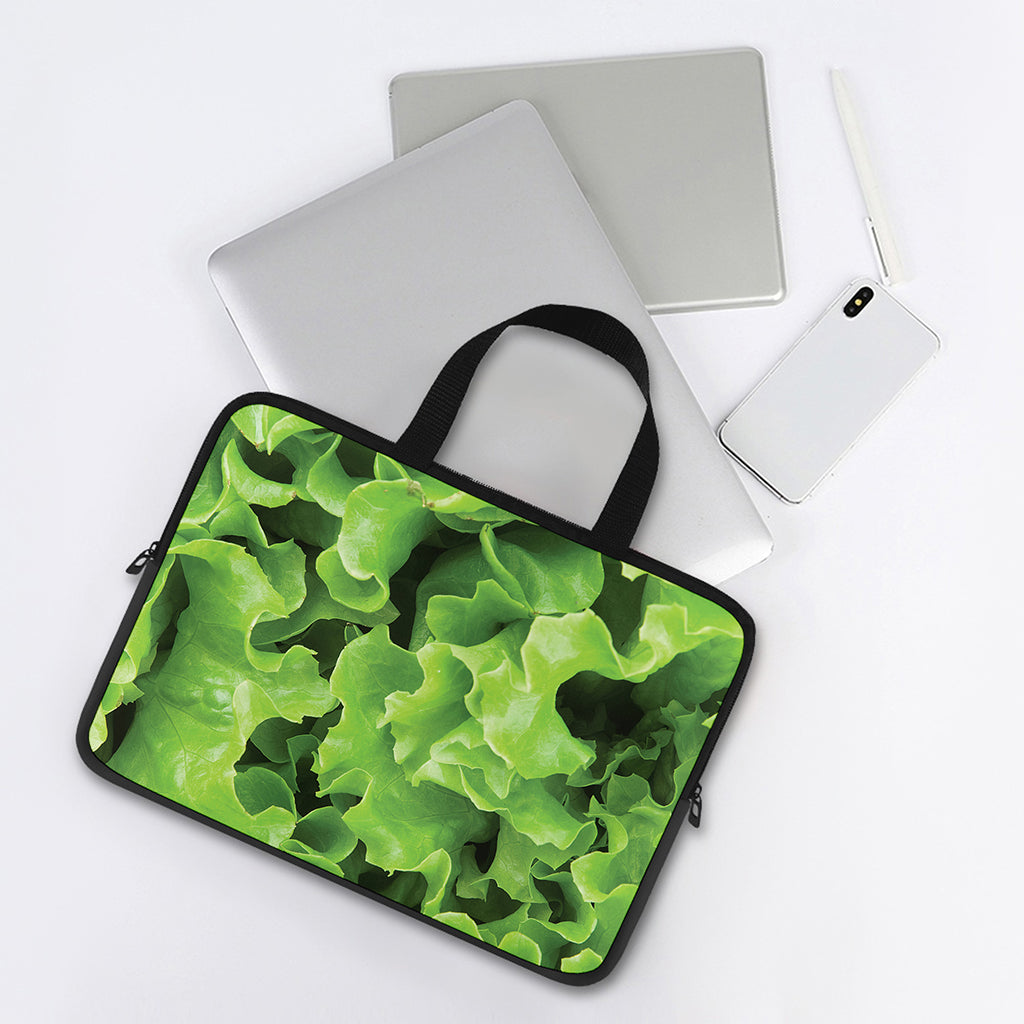 Fresh Lettuce Leaves Print Laptop Sleeve With Handle