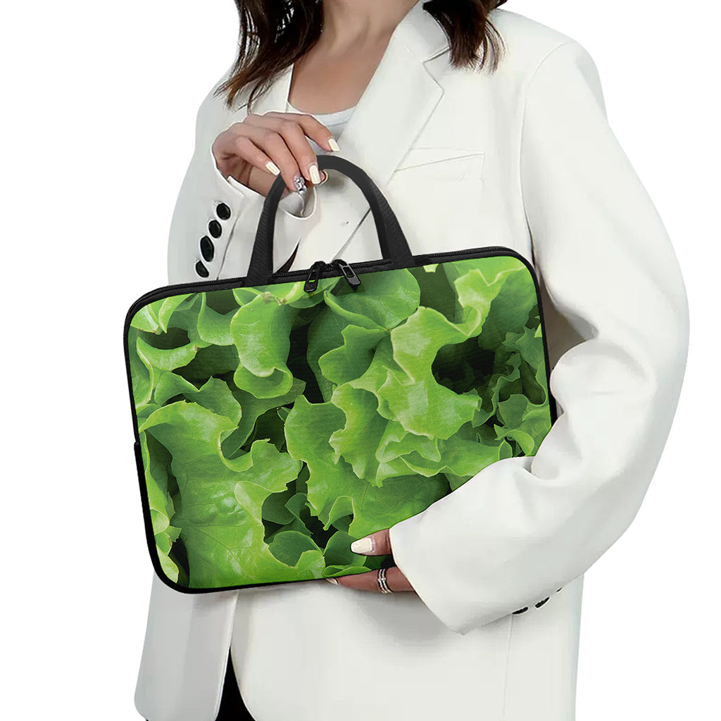 Fresh Lettuce Leaves Print Laptop Sleeve With Handle