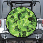 Fresh Lettuce Leaves Print Leather Spare Tire Cover