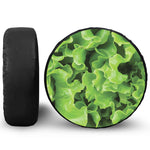 Fresh Lettuce Leaves Print Leather Spare Tire Cover