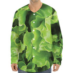 Fresh Lettuce Leaves Print Long Sleeve Baseball Jersey