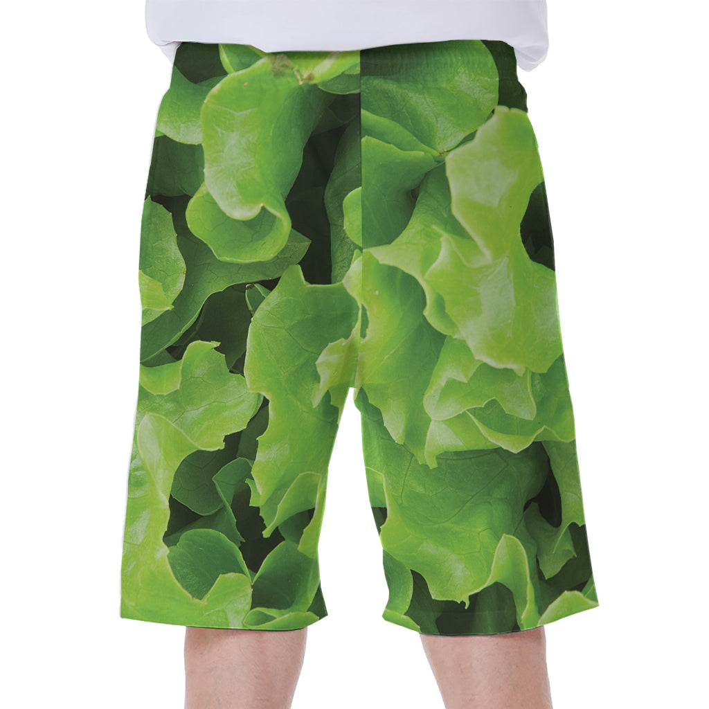 Fresh Lettuce Leaves Print Men's Beach Shorts