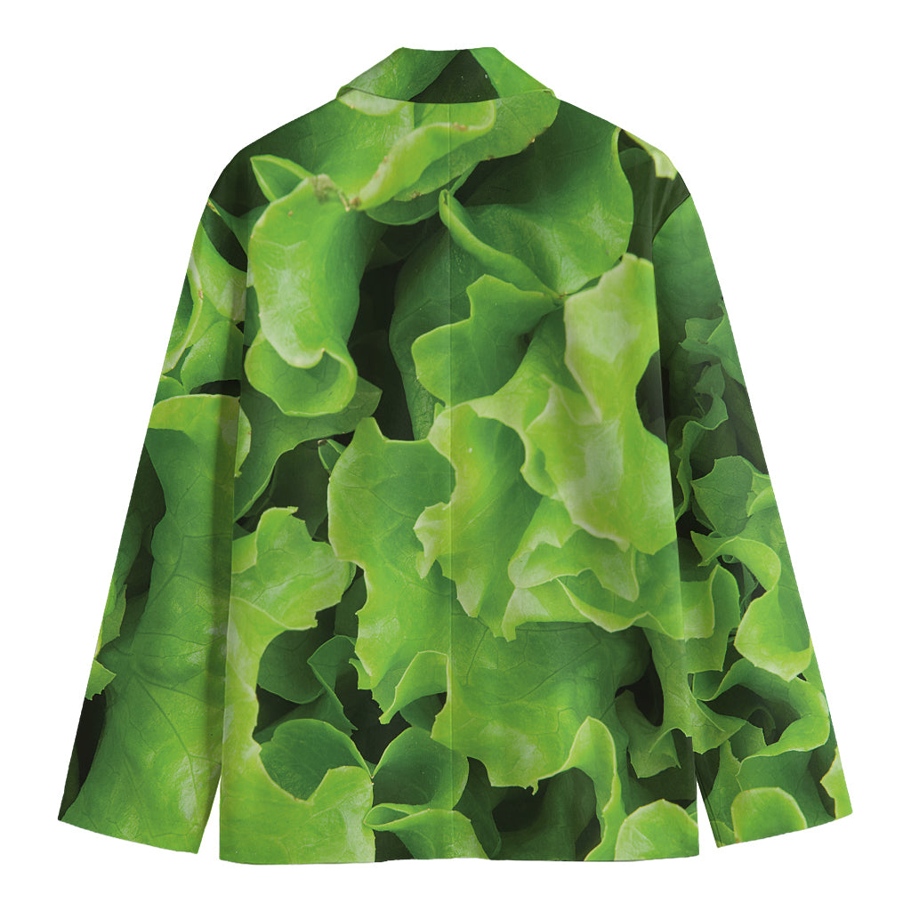 Fresh Lettuce Leaves Print Men's Blazer