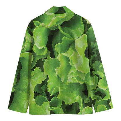 Fresh Lettuce Leaves Print Men's Blazer