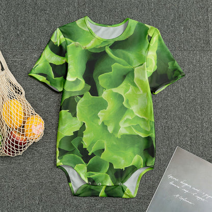 Fresh Lettuce Leaves Print Men's Bodysuit