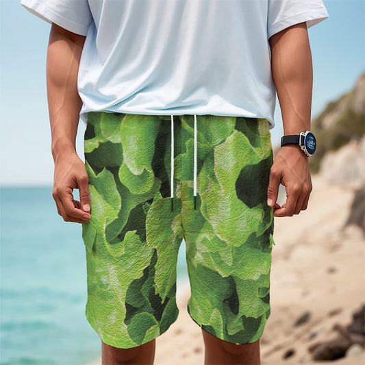 Fresh Lettuce Leaves Print Men's Cargo Shorts