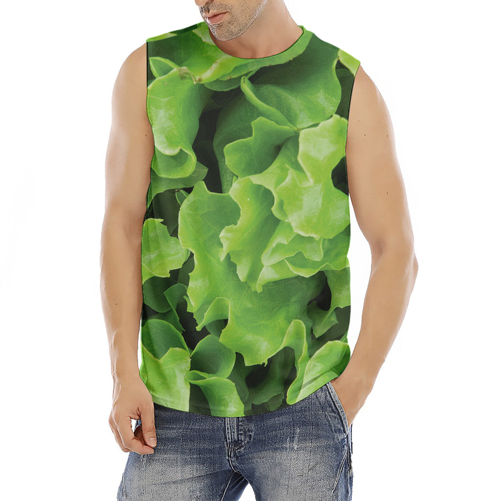 Fresh Lettuce Leaves Print Men's Fitness Tank Top