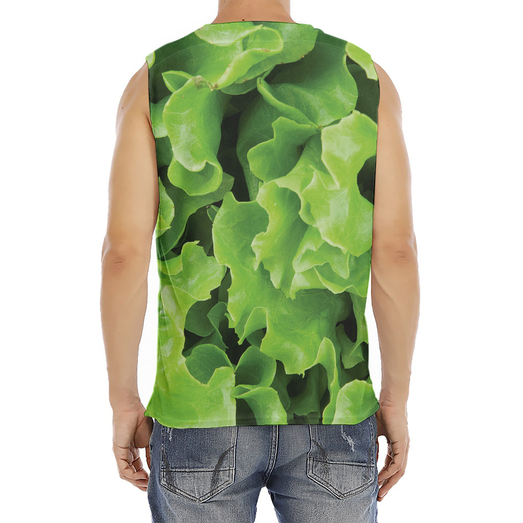 Fresh Lettuce Leaves Print Men's Fitness Tank Top