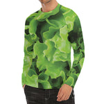Fresh Lettuce Leaves Print Men's Long Sleeve Rash Guard