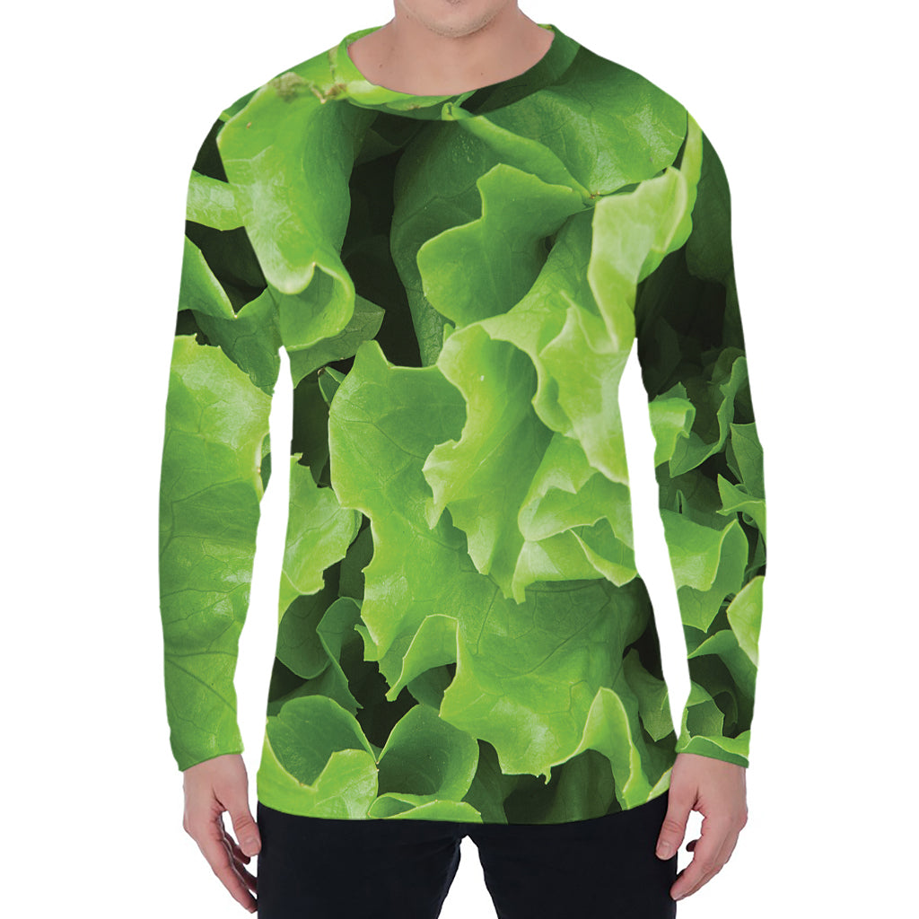 Fresh Lettuce Leaves Print Men's Long Sleeve T-Shirt
