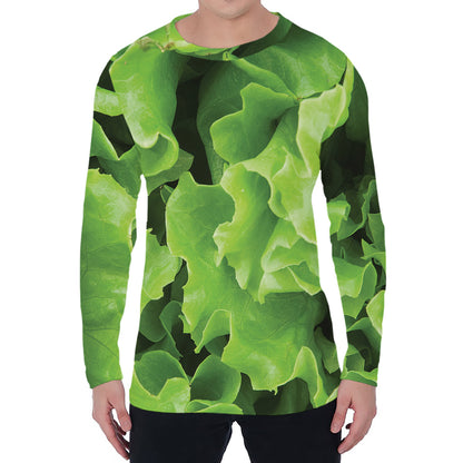 Fresh Lettuce Leaves Print Men's Long Sleeve T-Shirt