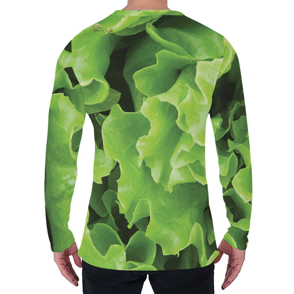 Fresh Lettuce Leaves Print Men's Long Sleeve T-Shirt