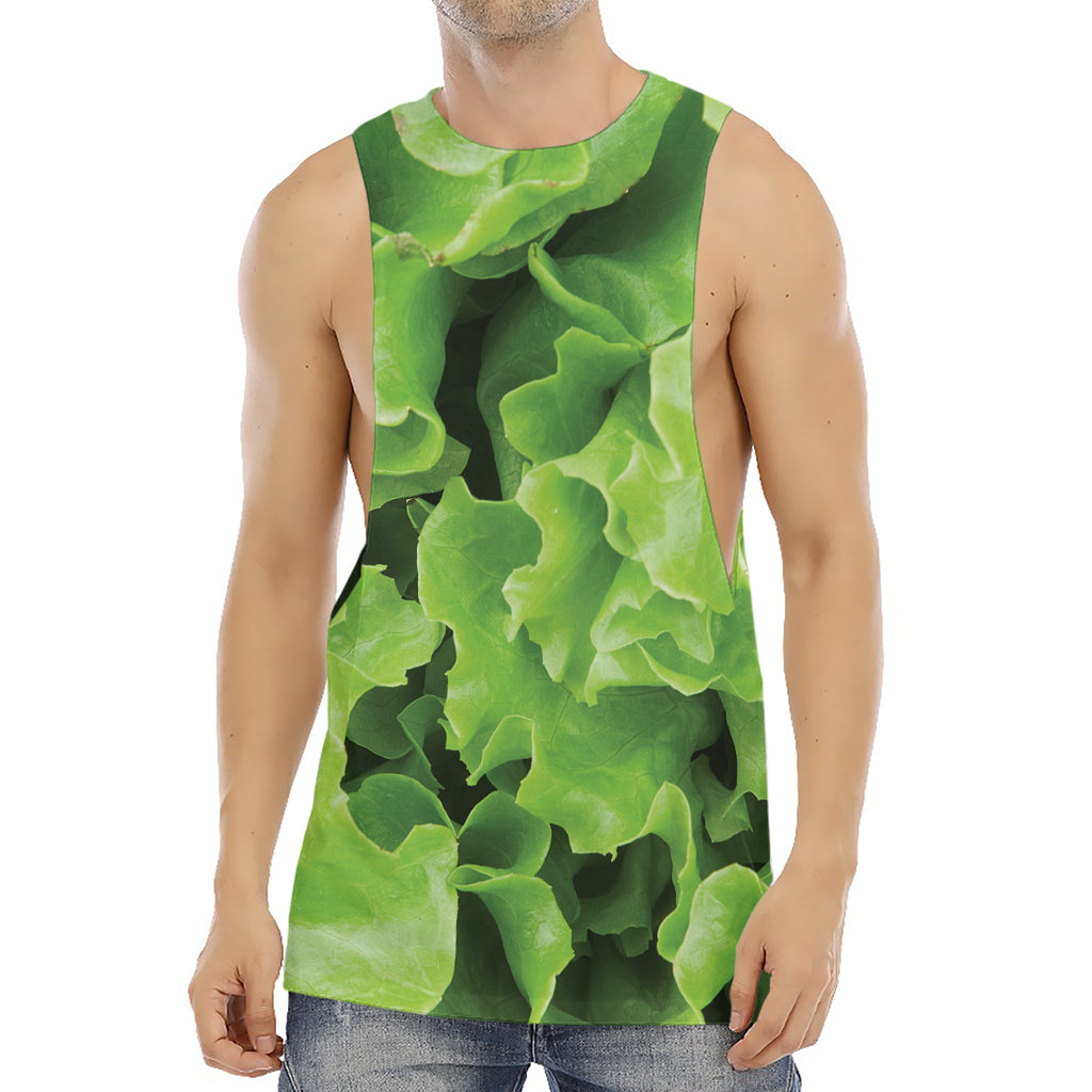 Fresh Lettuce Leaves Print Men's Muscle Tank Top