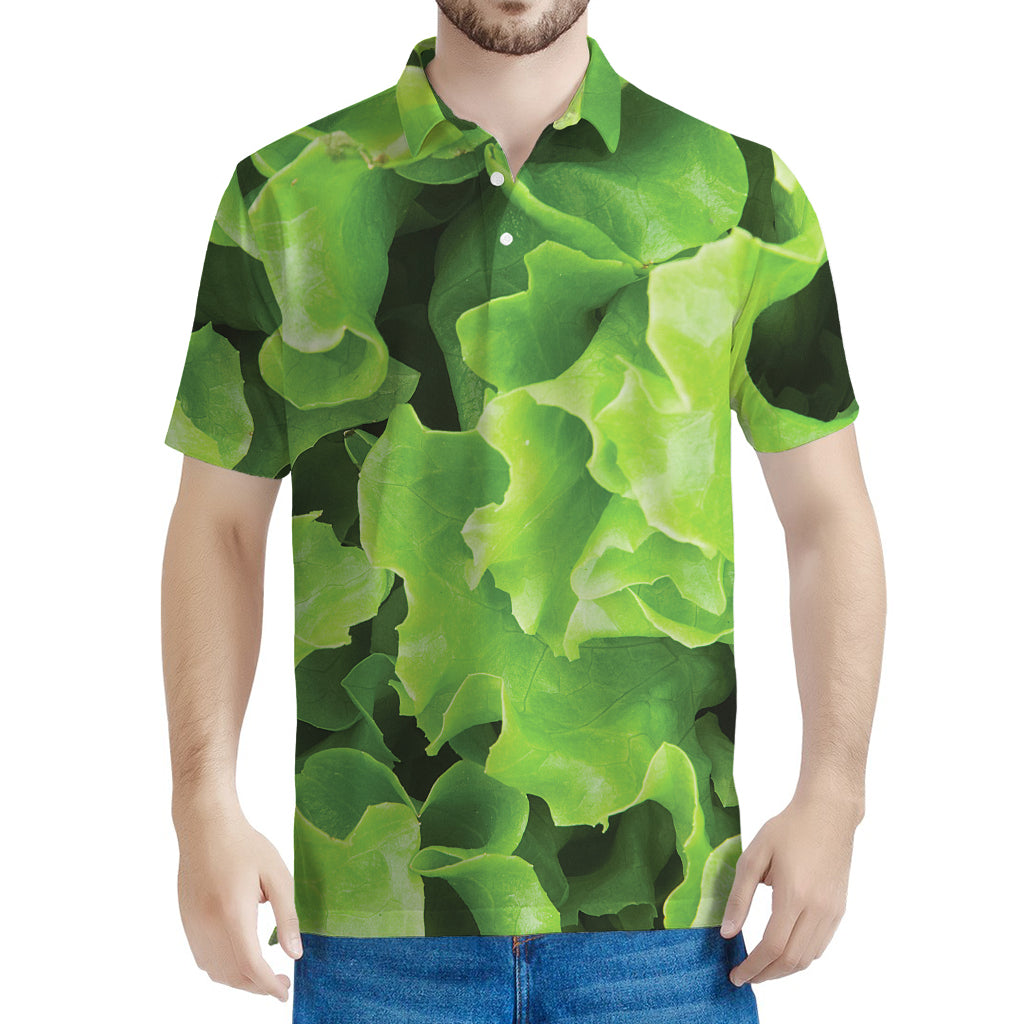 Fresh Lettuce Leaves Print Men's Polo Shirt